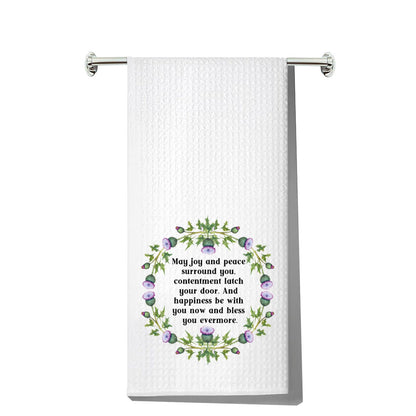 G2TUP Scottish Thistle Kitchen Towel Scottish Blessing Towels Scottish Highlander Gifts Scotland Towel Scottish Blessing Gifts (May Joy)