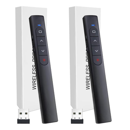 (2 Units) Wireless Presenter Remote, Presentation Clicker with Hyperlink & Volume Remote Control PowerPoint Office Presentation Clicker for Keynote/PPT/Mac/PC/Laptop