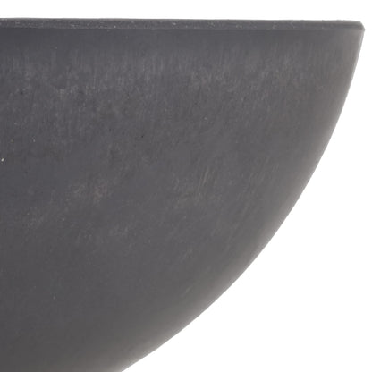 PSW Pot Collection M30DC 12-inch Plastic/Stone/Wood Composite Low Bowl Planter – No Drainage Hole (Drillable), Shallow Indoor/Outer Pot for Succulents, Bonsai, Fairy Gardens, Herbs, Dark Charcoal