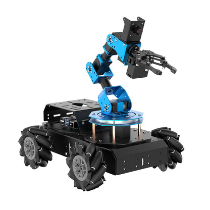 HIWONDER 6DOF Robot Arm for Raspberry Pi 5 AI Vision Robotic Arm Car with 4WD Mecanum Wheel Chassis DIY Robot ROS Open Source for Adults and Teens, ArmPi Pro RaspberryPi5 4GB