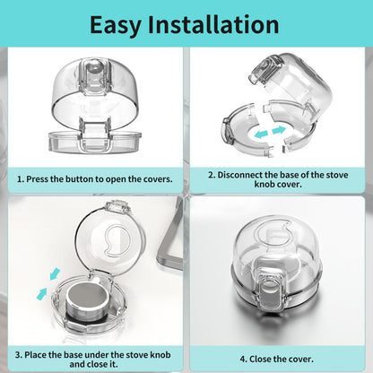 Stove knob Safety Covers (5-Pack) - Child Proof Gas Stove Knob Locks, Baby Proofing Safety Covers for Gas Stoves & Ovens, Heat Resistant & Durable, Easy to Install, Black