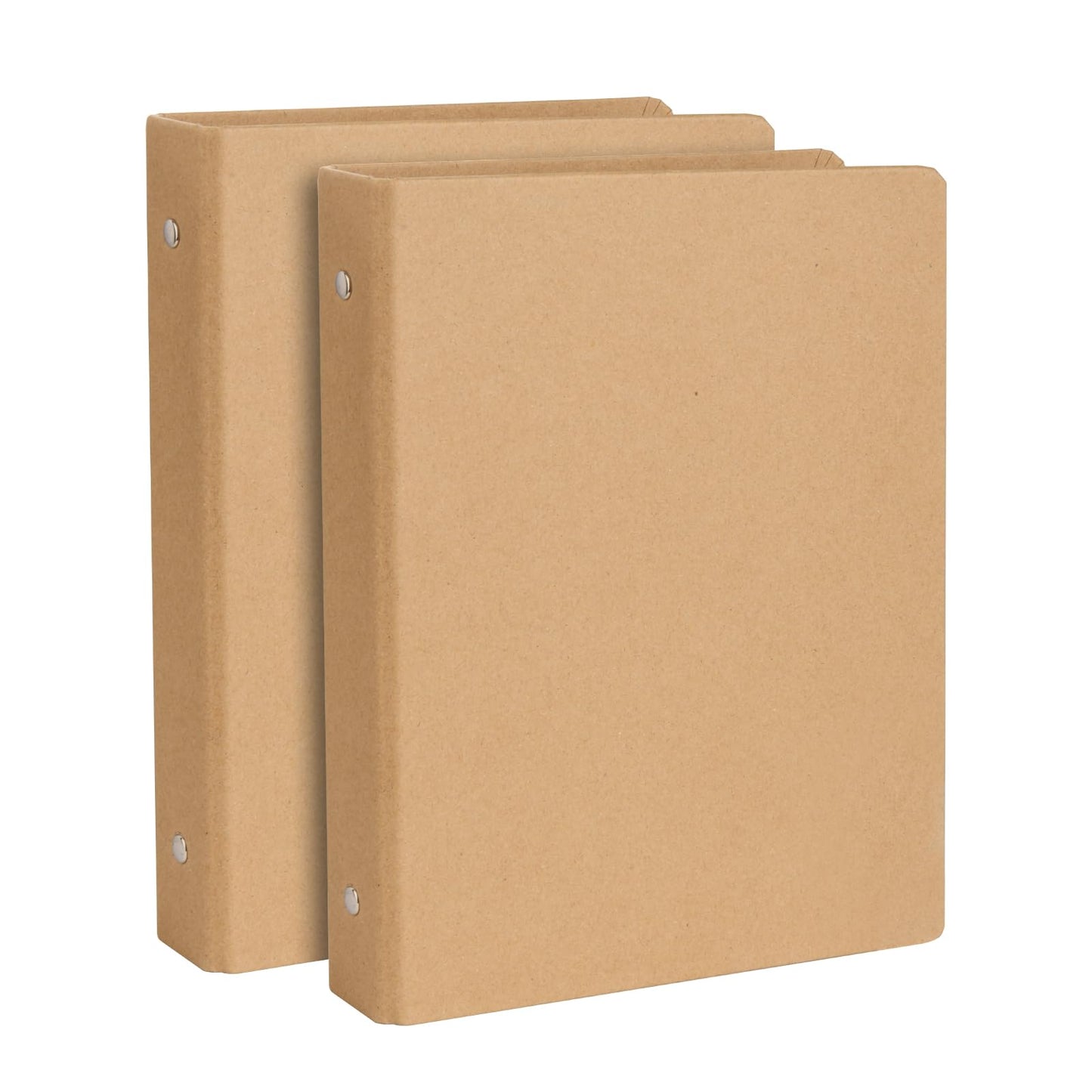 A5 Kraft Binder 6-Holds Round Ring Binder 2 Pack, Durable Binding Hard Cover Protector for Journal,Notebook,Inserted Sheets and Refill Paper,Fit for A5 6-Hole Paper,holds 200 Sheets Capacity (A5 Size)