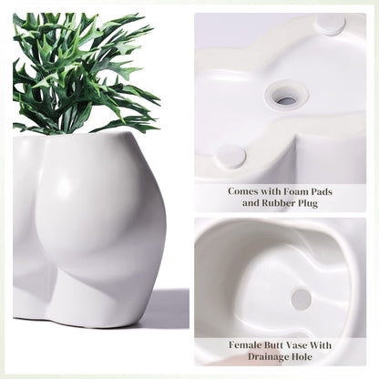 JOFAMY Cute Body Shaped Planter Fun Resin Plant Pots Indoor with Drainage Hole for Houseplants Succulents Small Plant, Funny Gift for Christmas/Birthday