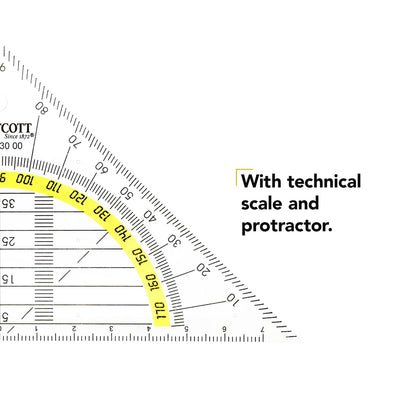 Westcott Set Square, Plastic, 14 cm, Transparent, Other Styles Available 1 Items 14 cm/ohne Griff