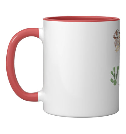 Dabbing Skeleton Cowboy Halloween Boys Men Funny Dab Dance Ceramic Mug, Red/White