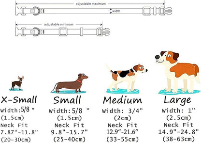 Mihqy Dog Collar with Bohemia Floral Tribal Geometric Patterns - Soft Ethnic Style Collar Adjustable for Small Medium Large Dogs(Floral Blue,XS)