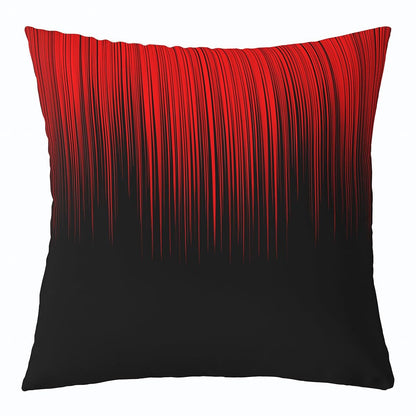 Pack of 2 Geometric Abstract Ombre Decorative Throw Pillow Covers, Soft Red Black Striped Square Cushion Case Set for Couch Sofa Bedroom Living Room, Modern Pillow Cases Pillowcases, 20x20 Inches