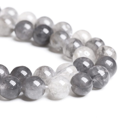 8MM 45PCS Natural Stone Cloudy Quartz Crystal Beads for Jewelry Making DIY Bracelet 1 Strand