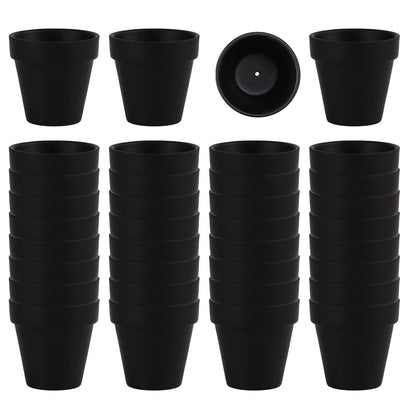 36 PCS Small Mini Black Clay Pots with Drainage Holes, 2.5inch Terra Cotta Pot Clay Ceramic Pottery Planter, Succulent Nursery Pot/Cactus Plant Pot, for Indoor/Outdoor Plants, Crafts, Wedding Favor
