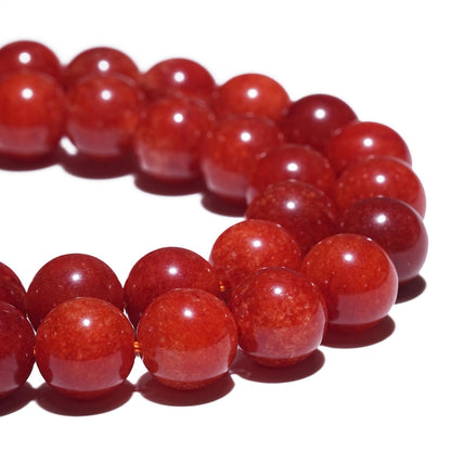 8mm Natural Red Coral Gemstone Beads Polished Round Smooth Stone Beads for Bracelets Jewelry Making 15inch Loose Beads