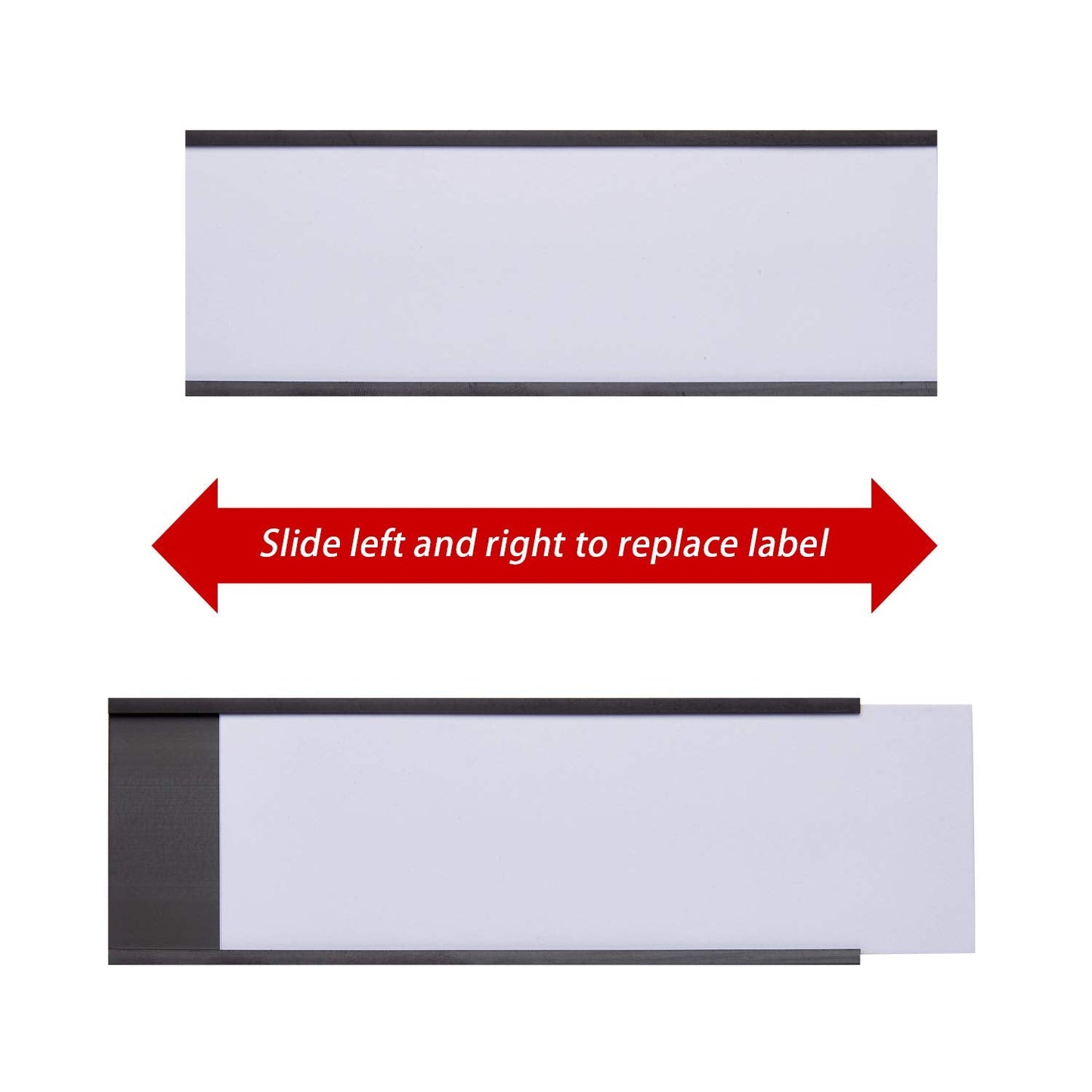 Eeoyu Magnetic Label Holders with Magnets Magnetic Data Card Holders with Clear Plastic Protectors for Metal Shelf, Whiteboard, Set of 50 (0.8 x 3 Inch)