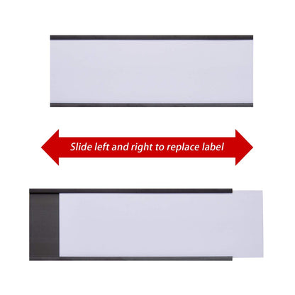 Eeoyu Magnetic Label Holders with Magnets Magnetic Data Card Holders with Clear Plastic Protectors for Metal Shelf, Whiteboard, Set of 50 (0.8 x 3 Inch)