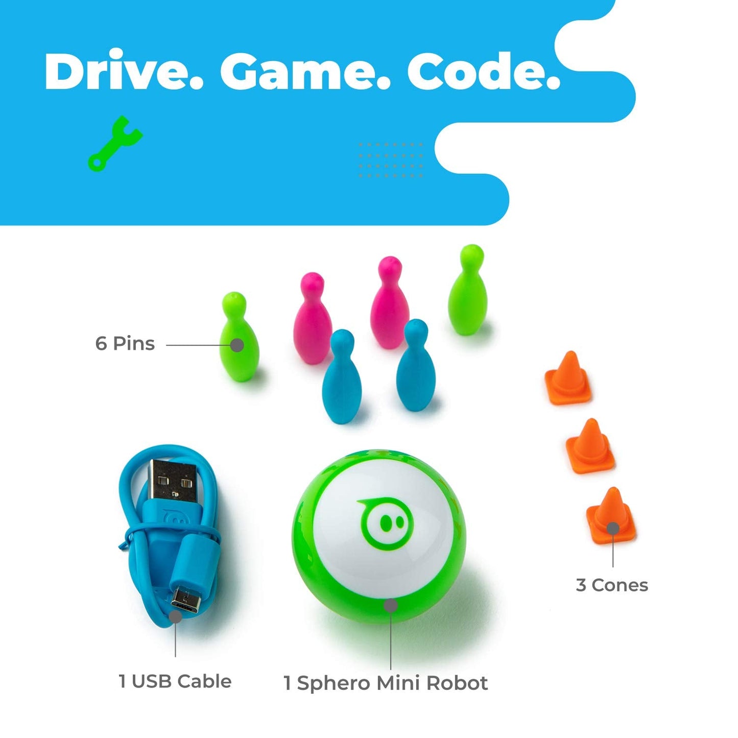 Sphero Mini (Green) - Coding Robot Ball - Educational Coding and Gaming for Kids and Teens - Tabletop-Friendly - Interactive and Fun Learning Experience for Ages 8+