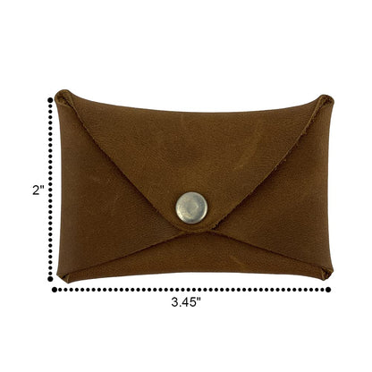 Hide & Drink, Rustic Leather Envelope Shaped Coin Case, Secret Bag Miniature World, Handmade Includes 101 Year Warranty (Single Malt Mahogany)