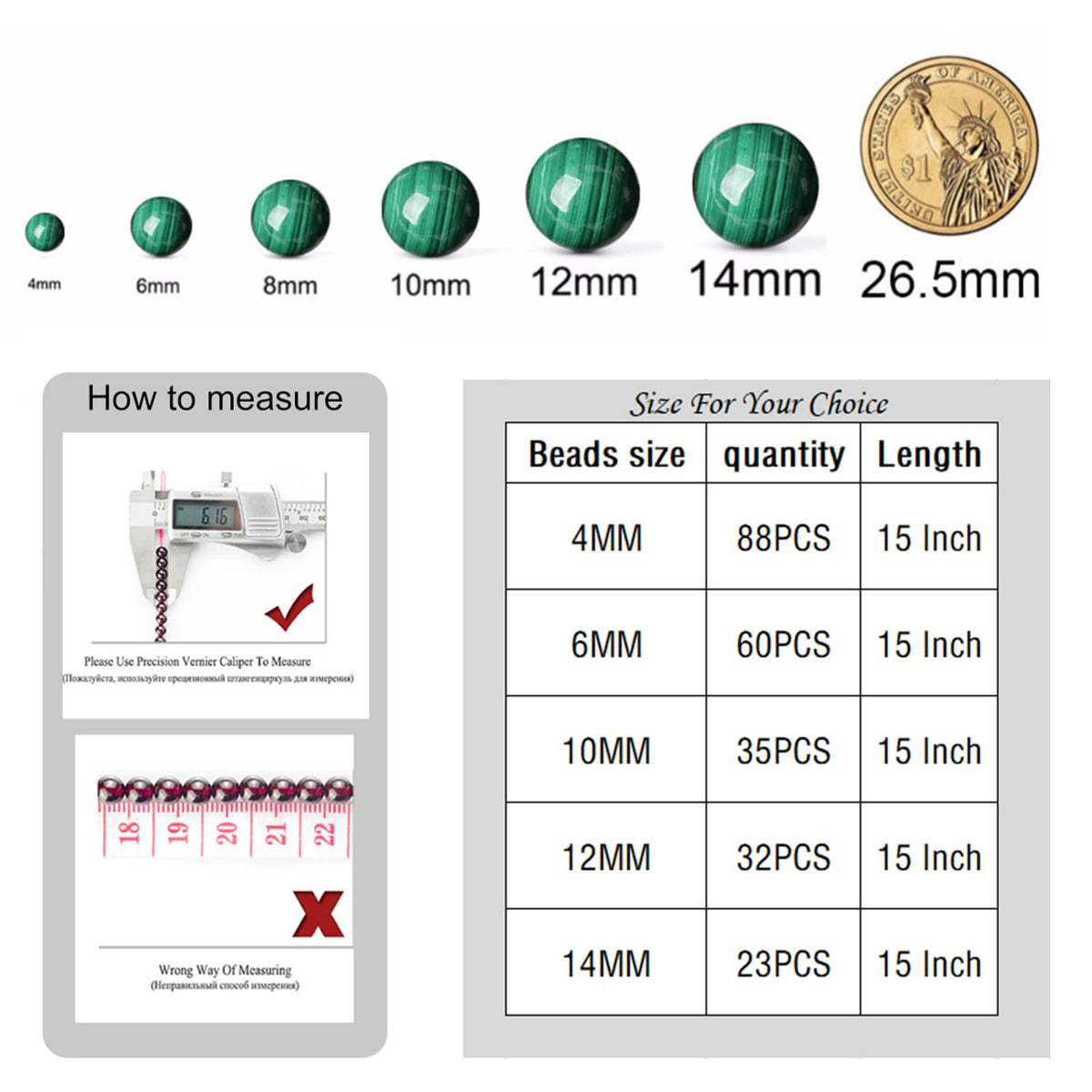 32PCS 12MM Beads Colorful Malachite Beads Round Loose Beads Natural Gem Beads for Jewelry Making 15"
