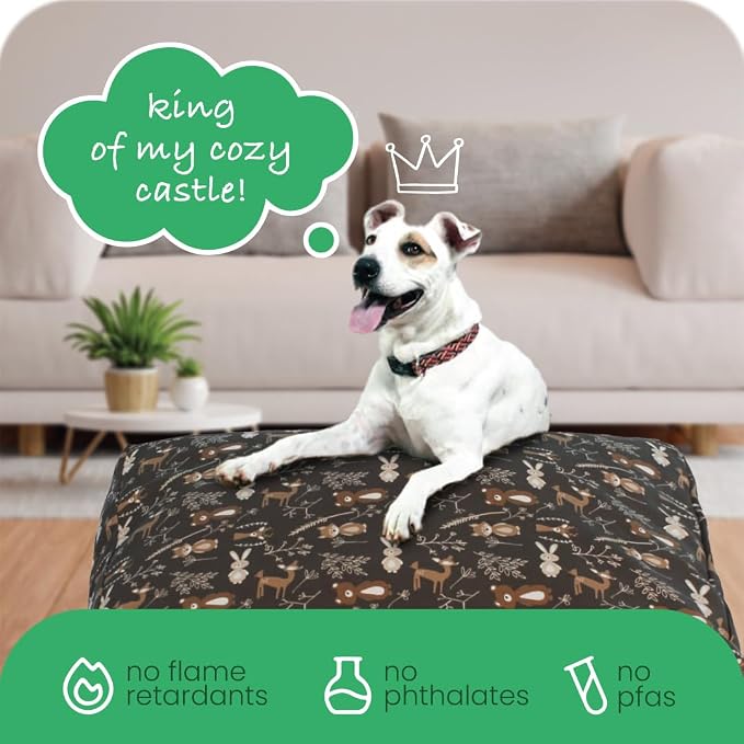 Molly Mutt Huge Dog Bed Cover - Gorgeous Beasts Print - Measures 36”X45”X5’’ - 100% Cotton - Durable - Breathable - Sustainable - Machine Washable Dog Bed Cover (Dd72c)