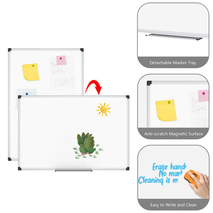 XBoard Small Magnetic Dry Erase Whiteboard 15 x 12 Inch, Hanging White Board Silver Aluminum for Home Office Classroom