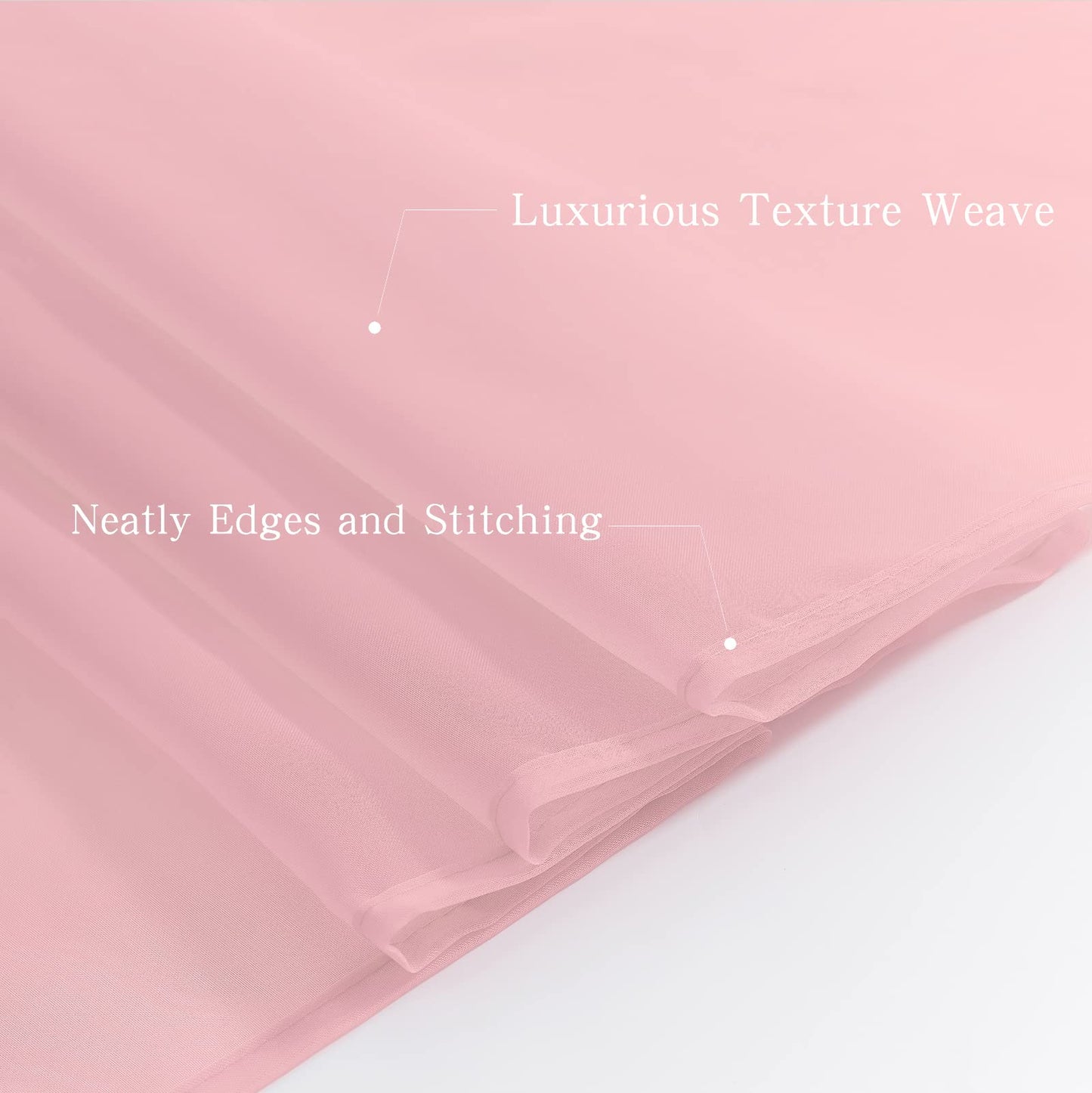 Luvyohmee Pink Window Scarf Valances - Light Pink Sheer Valances, 144 Inch Curtain Scarf Swag Curtains, Bed Canopy Curtains 52Wx144L