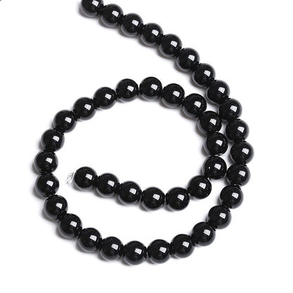 6mm 60PCS Natural Black Onyx Agate Round Loose Spacer Beads for Jewelry Making DIY Craft Bracelet 1 Strand 15"