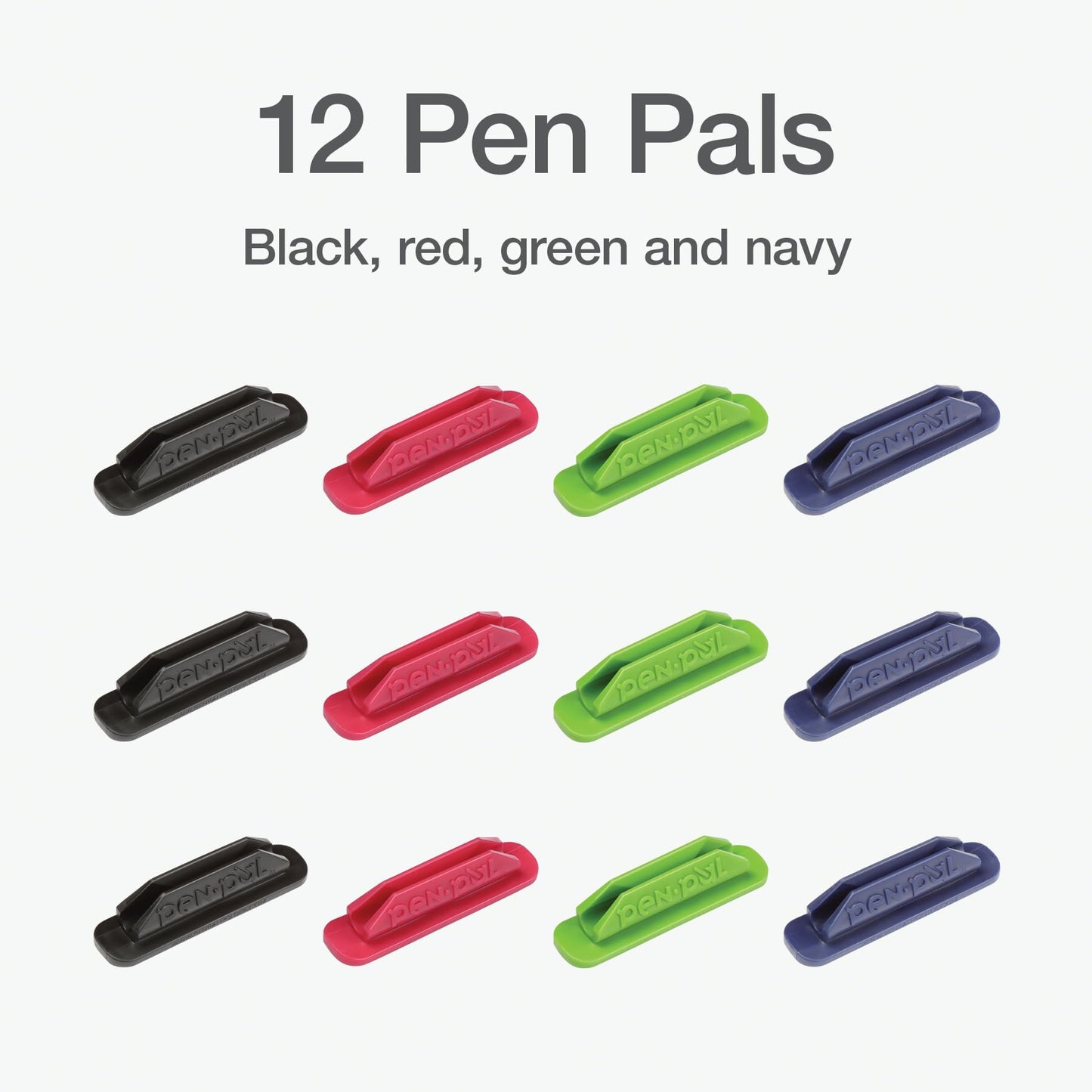 Tops Pen Pal Pen Holders, Flexible Pen Holder, Writing Tool Organizer, Office and Teacher Supplies, Sticks to Clipboards, Asst Colors, 12 Pack (1009285)