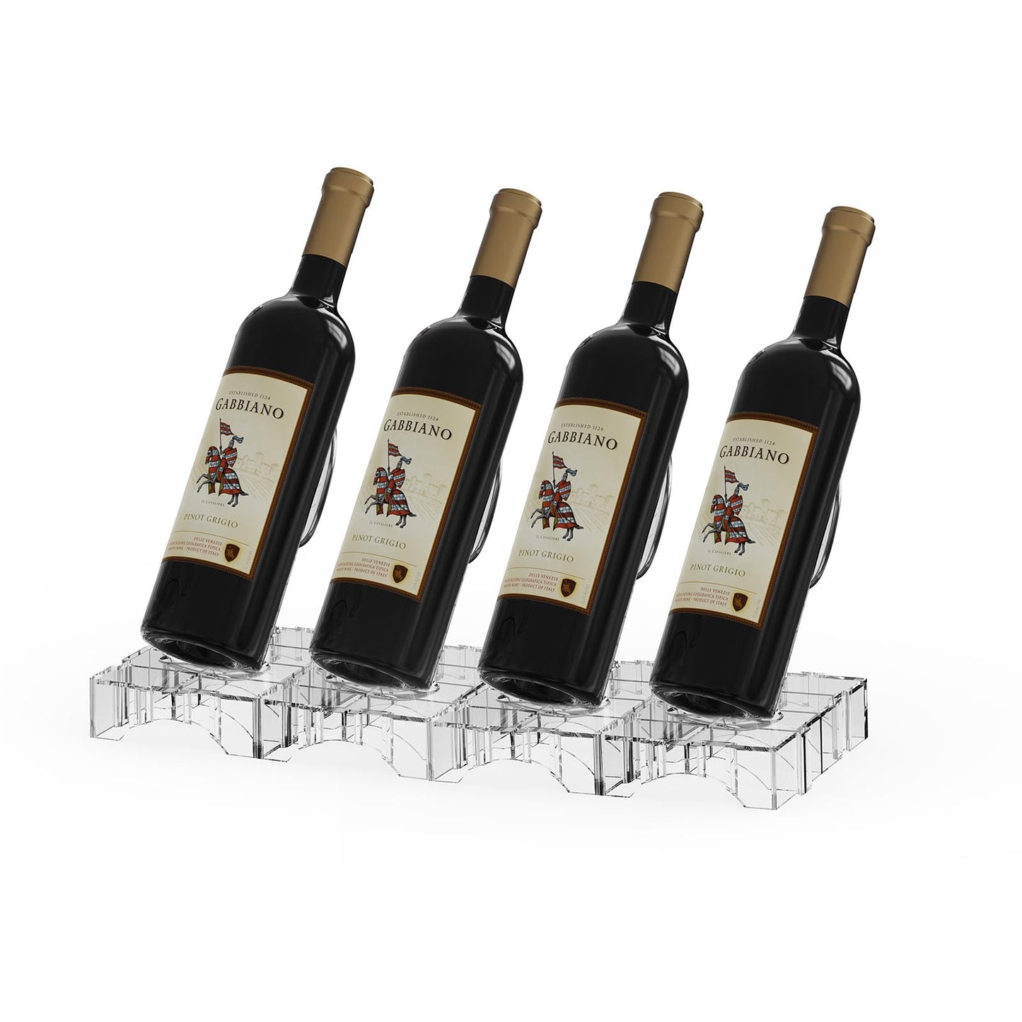 VTOPA Acrylic Wine Rack Countertop, Expandable Modular Wine Bottle Display Stand, Clear Wine Holder for Home Bar Decor, Kitchen, Small Spaces, Dinner Parties & Gifts (4)