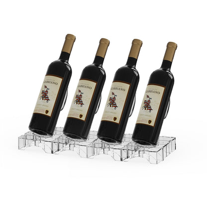 VTOPA Acrylic Wine Rack Countertop, Expandable Modular Wine Bottle Display Stand, Clear Wine Holder for Home Bar Decor, Kitchen, Small Spaces, Dinner Parties & Gifts (4)