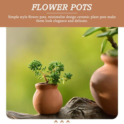 HANABASS 6pcs Mini Terracotta Pots Miniature Flower Pots Compact Containers for Crafts DIY Garden Plants Office Decor Mini House Accessories 1.5X1.5 Inch