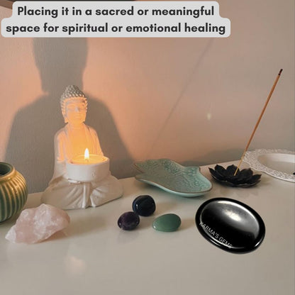 Black Obsidian - Rubbing Natural Thumb Worry Stone - Hold in Your Hand for Relaxation or Anxiety Relief - Enhance Meditation, Aid in Healing the Mind, Body and Spirit