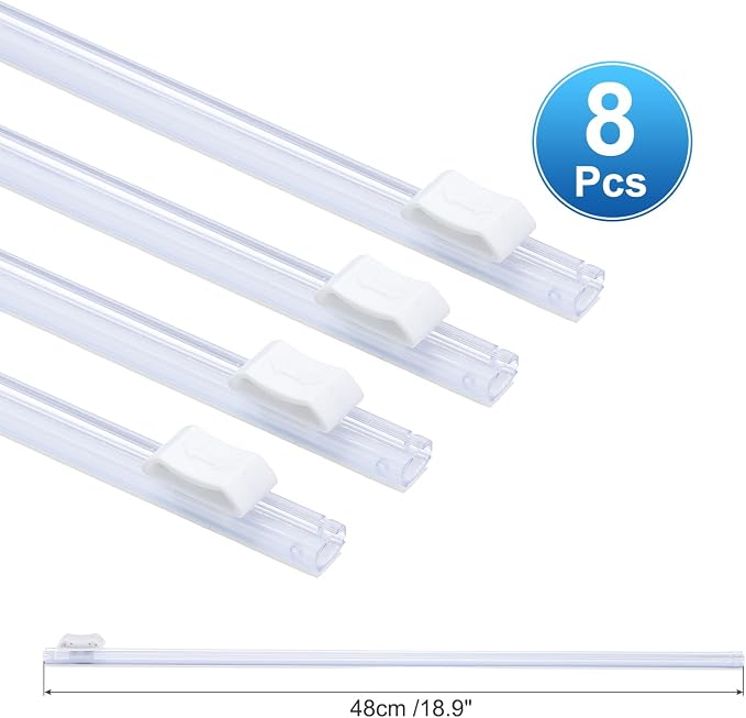 PATIKIL 8pcs Plastic Wrap Cutter, 19in Plastic Wrap Slide Cutter Self Adhesive, White