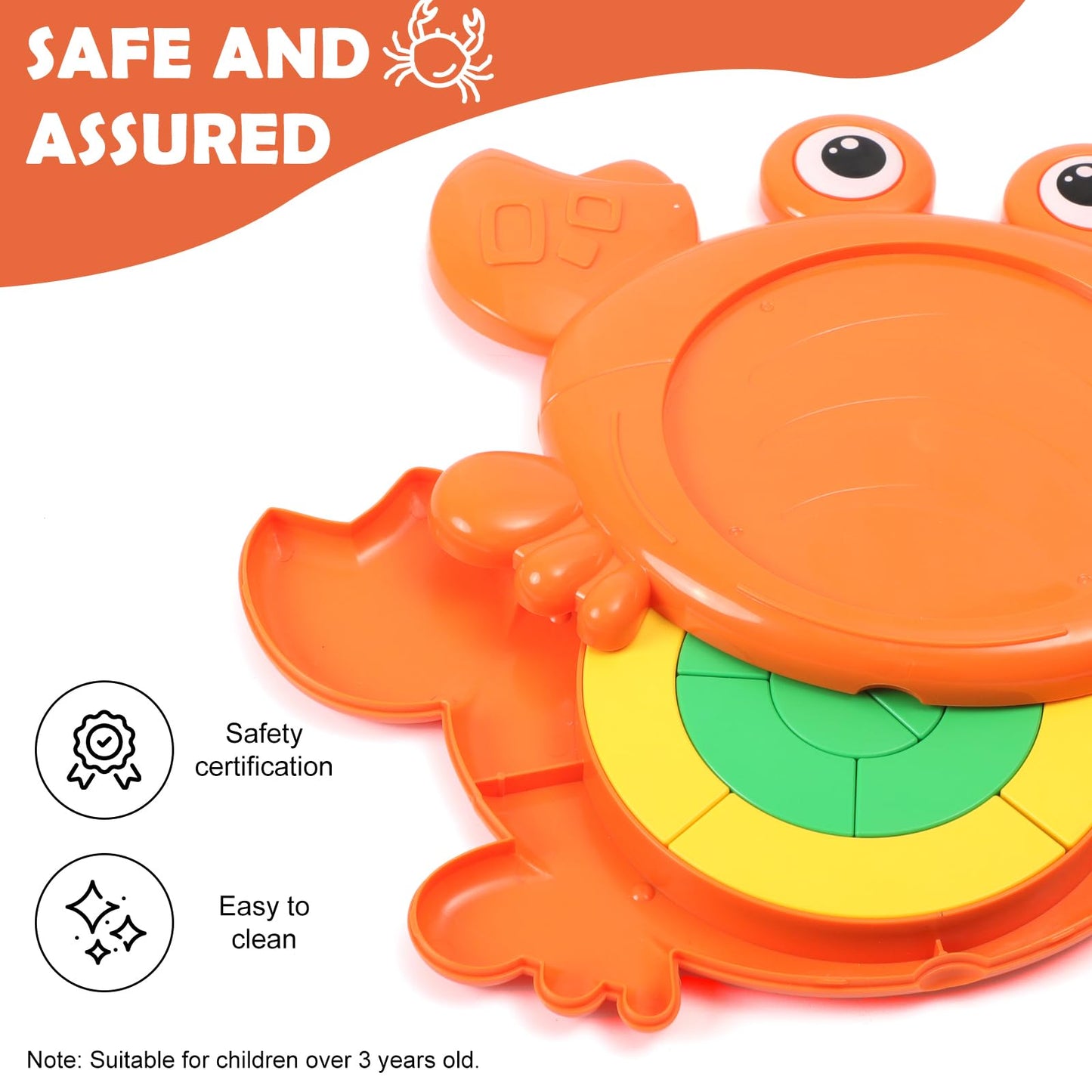 oiwmueo crabzzle Toy Crab Puzzle，2 in 1，Age 3+，Match Picture，Learning Colors，braintease，Develop Imagination，Early Childhood Education Game，Toys for Kids