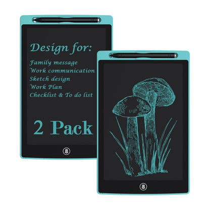 [2 Pack] [TIQUS] 10 Inch LCD Writing Tablet Pad Ewriter Electronic Board and MeMO Notes for and Adults at Home School and Office Thick Stylus Light Blue