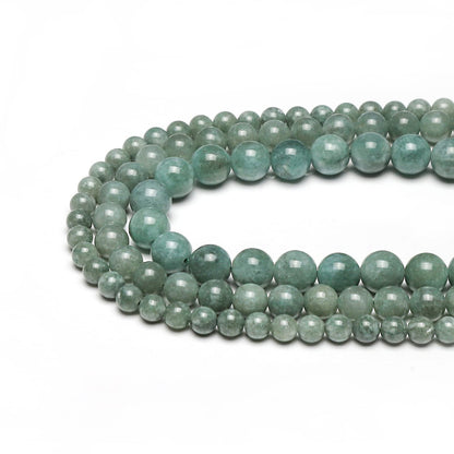 35pcs 10mm Burmese Jade Loose Beads for Jewelry Making, Natural Semi Precious Beads Round Smooth Gemstone Spacer Beads Charms for Necklaces Bracelets