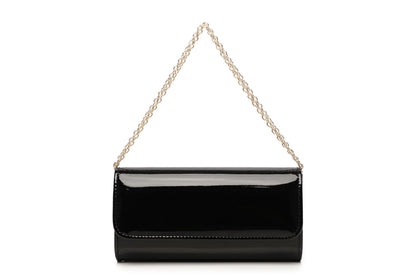 MUDUO Women Patent Leather Wallets Fashion Clutch Purses Evening Bag Many colors Handbag (18Black)