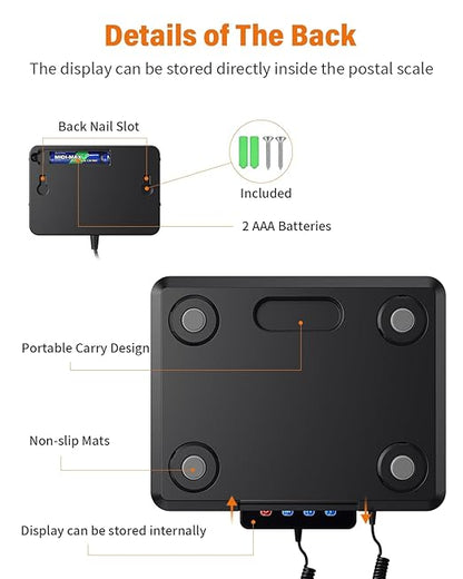 WESTHEY Shipping Scale 0.5oz-440lb High Accuracy Bascula Digital Weight Luggage Postal Scale for Packages Warehouse Home Small Business Pet Food Mail