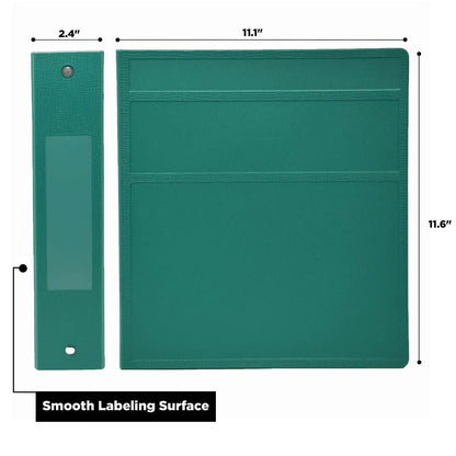 Carstens 2-Inch Heavy Duty 3-Ring Binder - Side Opening, Teal, Durable Plastic, Precision No-Gap Rings, Waterproof Covers, No Pockets, Holds 300 Letter-Sized Sheets, BPA-Free, Made in USA (5822-3R)