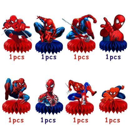 8Pcs Spider Honeycomb Table Centerpiece Spider Birthday Party Supplies Table Decorations for Kids Party Decorations