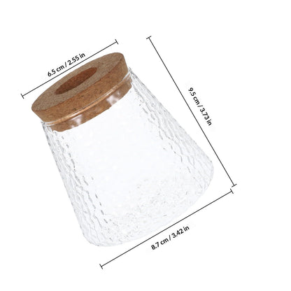 DECORNIJIA 3pcs Glass Hydroponic Plant Propagation Vases with Smooth, Hammered Vertical Textured Volcanic Cork Stoppers for Desktop Terrarium and Indoor Plant Decoration