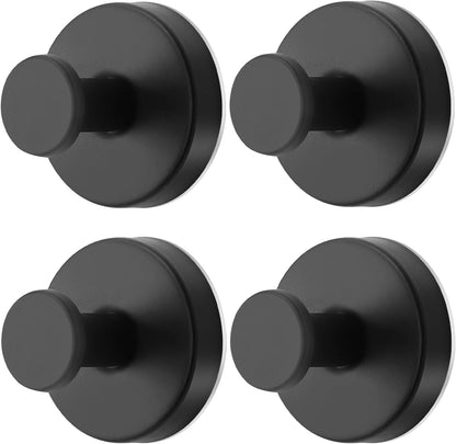 Black Wreath-Hanger, Strong Stainless Steel Suction-Cup-Wreath-Hooks, 4 Pack Wreath-Door-Hanger Fall Halloween Christmas Decorations, Welcome Sign for Front Door Indoor Outdoor, Reusable Holder