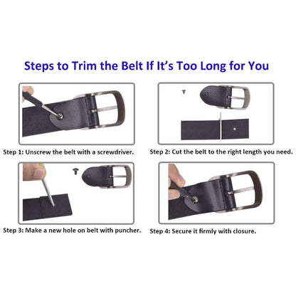 VONSELY Genuine Leather Belts for Dresses, Women Leather Fashion Belts for Pants, Wide Coffee 105CM
