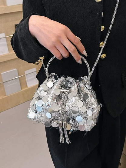 RZTA Women's Glitter Clutch Evening Handbags Sparkly Clutch Triangle Purse for 1920s Party Prom Wedding A2 Silver