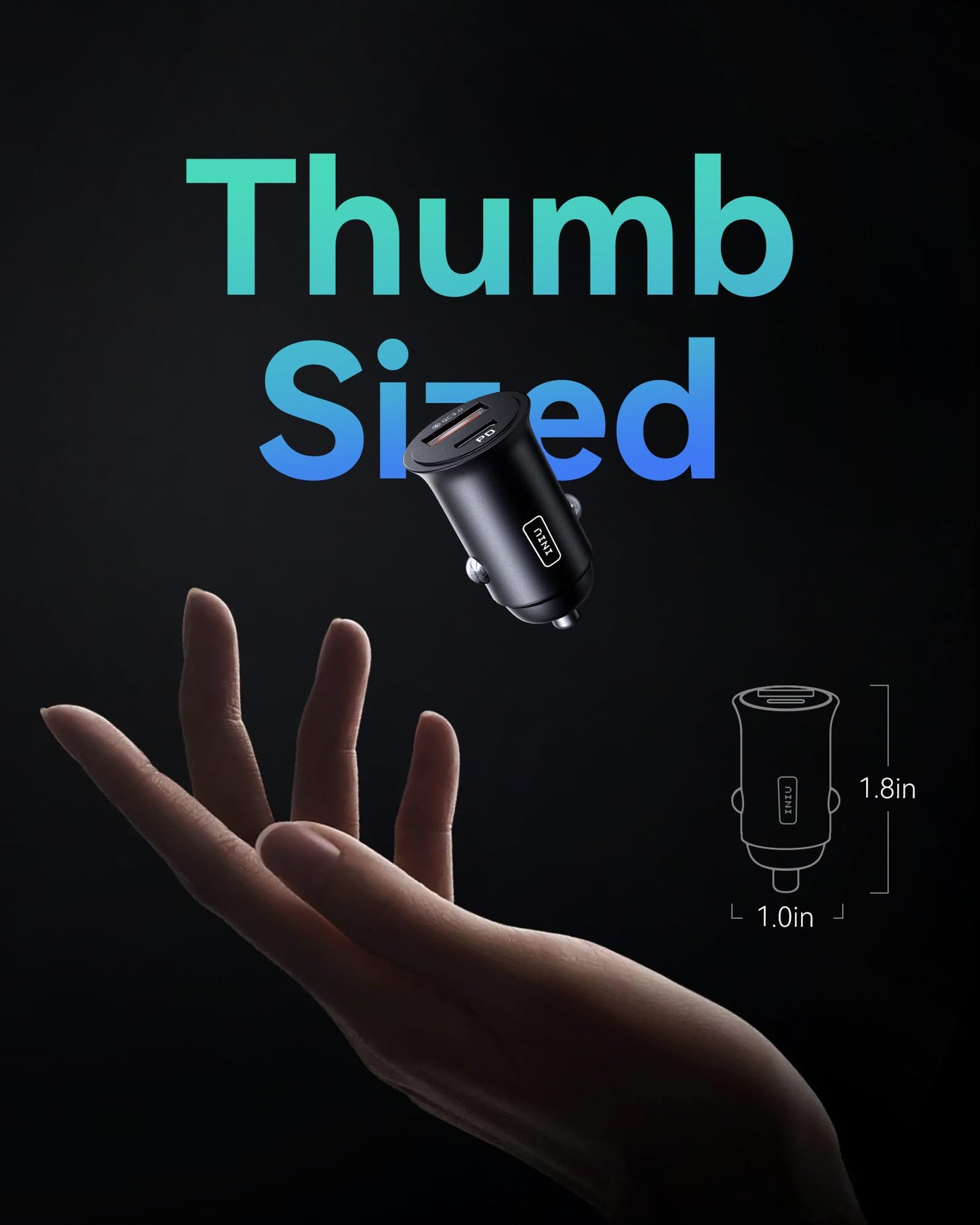 INIU Car Charger, Cigarette Lighter USB Charger Total 60W, 12V USB Socket with [1m] 100W Type C Cable Fast Charge, Car Phone Charge Adapter for iPhone 17 16 Samsung Laptops Switch 2 Car Accessories
