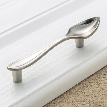 Sinyiol 3Pcs Funny Cutlery Tableware Cabinet Pulls,Creative Spoon Fork Knife Shape 3" Hole Center Vintage Kitchen Cupboard Pulls Handles,Cute and Fun (Mixed Pack, Silver, 3Pcs)