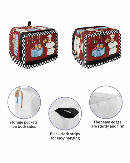 Lsrtoss Toaster Cover 2 Slice, Black and White Plaid, Polyester Dust Cover Protection
