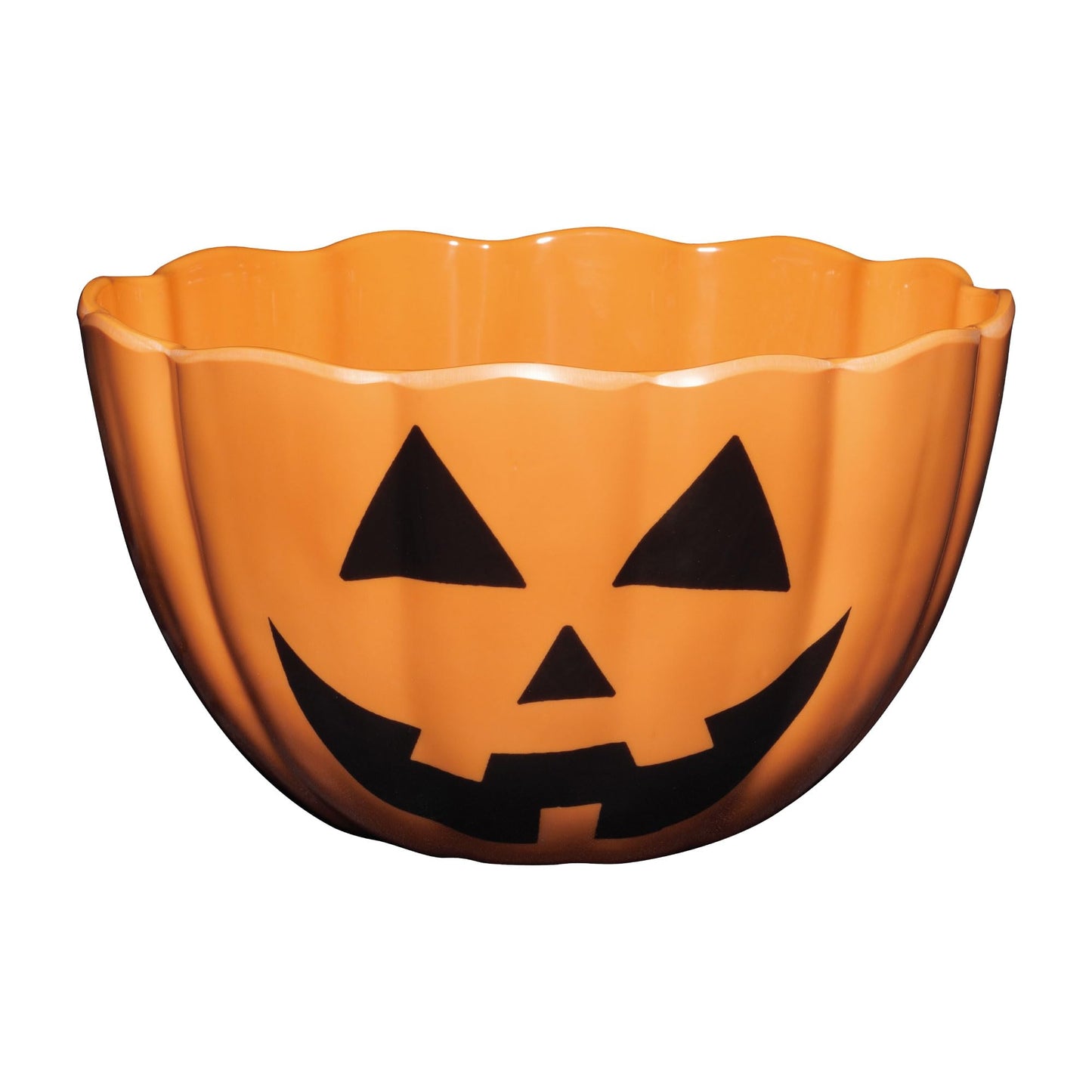 UP Halloween Pumpkin Melamine Candy Bowl, Mixing Bowl for Charcuterie, Food, Fruit, Salad, and Snack, BPA-Free, Dishwasher Safe, Shatter-Proof, Orange, 9 Inch