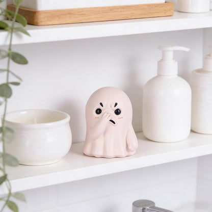oliruim Holding Nose Ghost Cute Statue, Quirky Bathroom Shelf Decor, Funny Toilet Decor Knick Knack, Unique Creative Gift