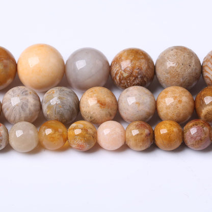 36PCS 10MM Natural Coral Jade Stone Beads Energy Healing Beads for DIY Jewelry Bracelet Necklace Making for Jewelry Making15Inch