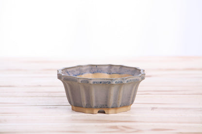 Willow Bonsai Ceramics Flower Design Bonsai Pot 4.5 Inch – Elegant Ceramic Bonsai & Succulent Pot, High‑Fired Frost‑Proof Stoneware with Drainage+Wiring Holes, Handmade USA (Ocean, 4.5inch)