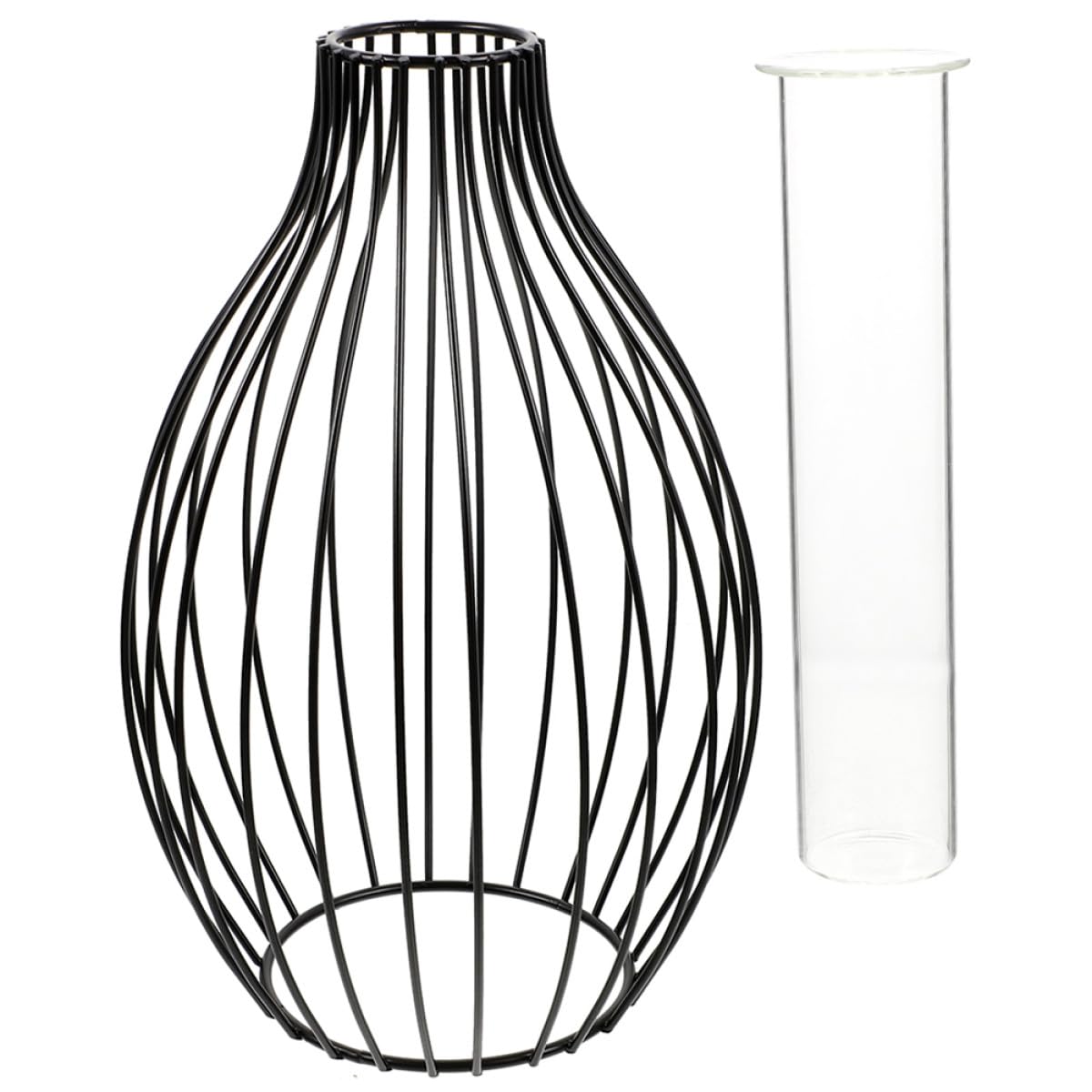 Ciieeo Glass Propagation Station with Iron Frame Test Tube Vase, Small Geometric Plant Terrarium Holder for Home Décor and Desktop Display