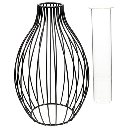 Ciieeo Glass Propagation Station with Iron Frame Test Tube Vase, Small Geometric Plant Terrarium Holder for Home Décor and Desktop Display