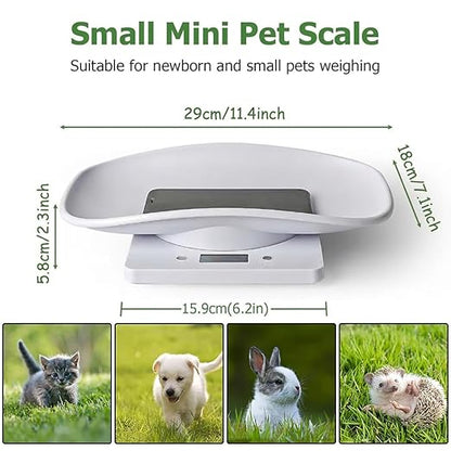 Digital Small Animals Scales for Weighing with Tape Measure, Puppy Whelping Scale Weigh Your Kitten, Rabbit with High Precision, Multifunction Electronic Baby Scales for Small Dogs Cats Crawl Pet